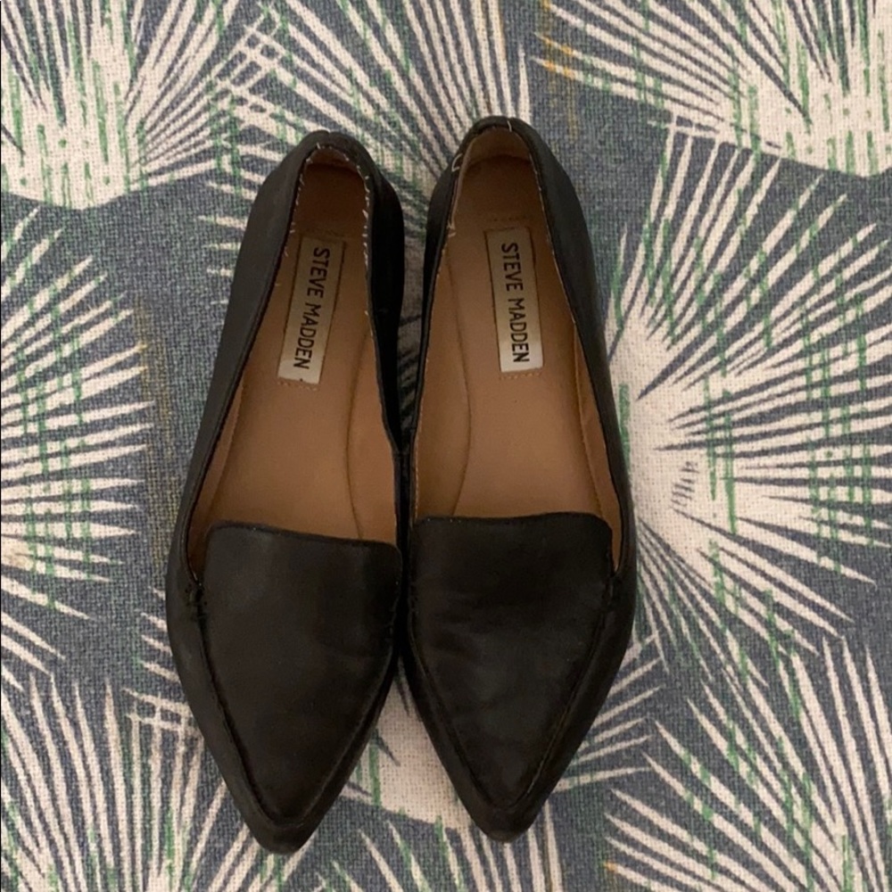 Feather Black Flats
